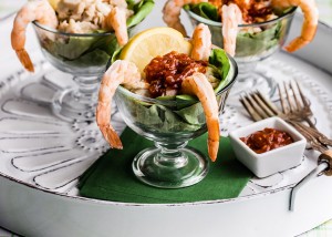 Jumbo Shrimp and lump crab with vodka cocktail sauce